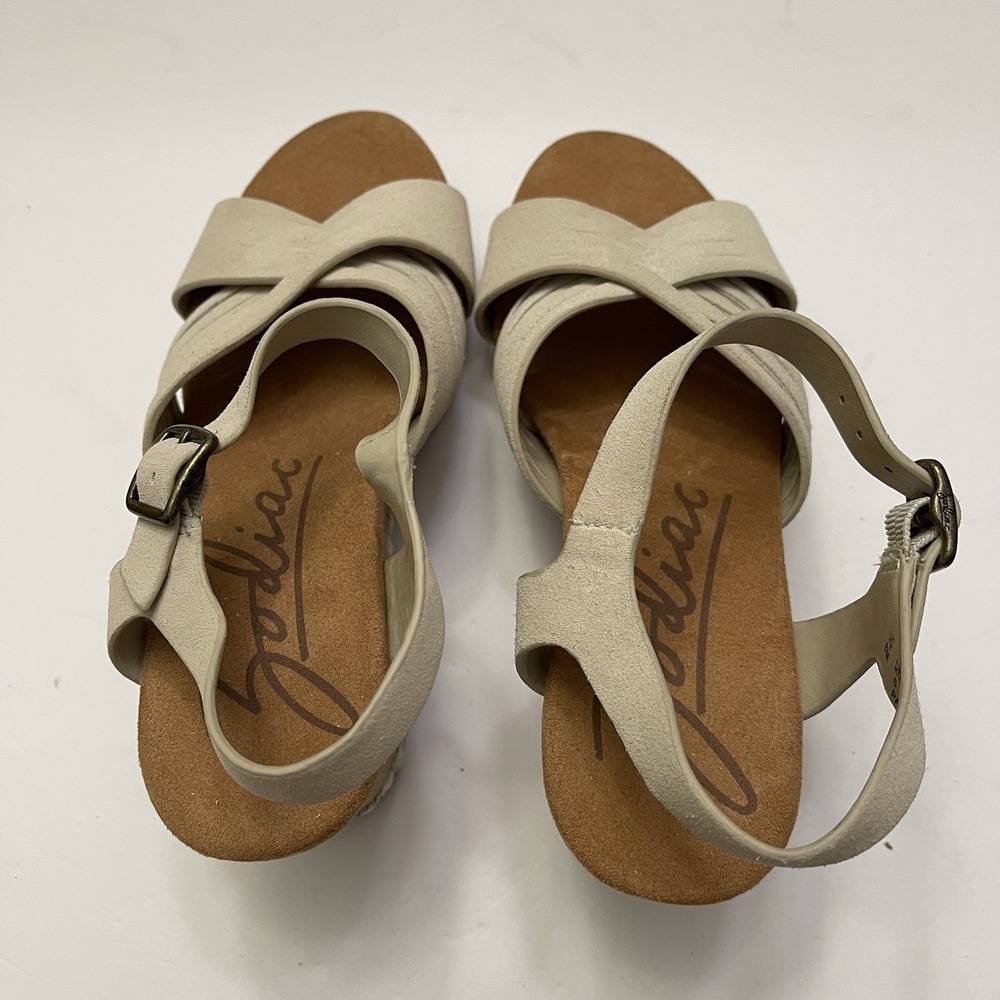 ZODIAC‎ Paola Beige Birch Platform Cork  Wedge Leather Sandals Womens 8M - Picture 9 of 12